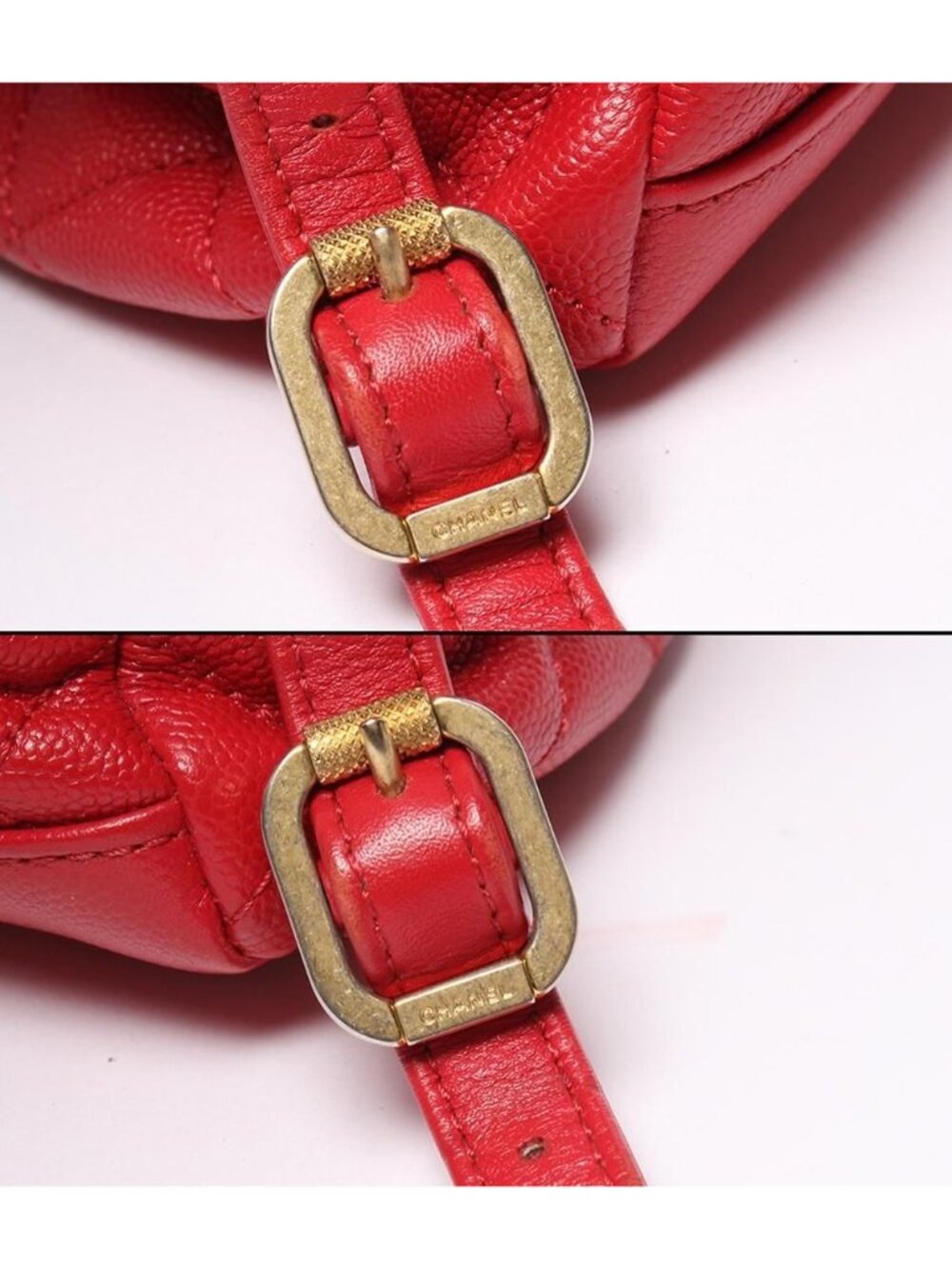 Chanel Backpack CC Filigree Caviar Leather Gold Quilted - Picture 6 of 10